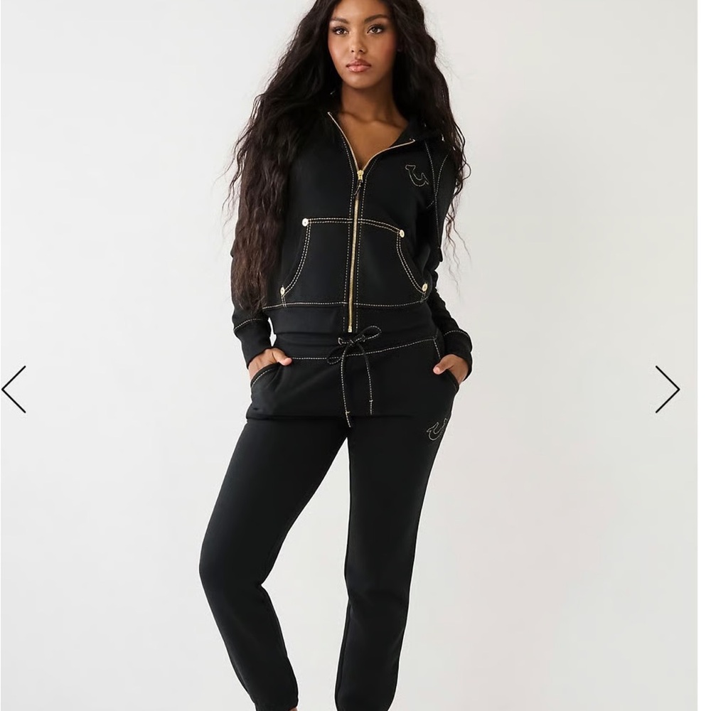 True Religion Black Track Pants & Joggers